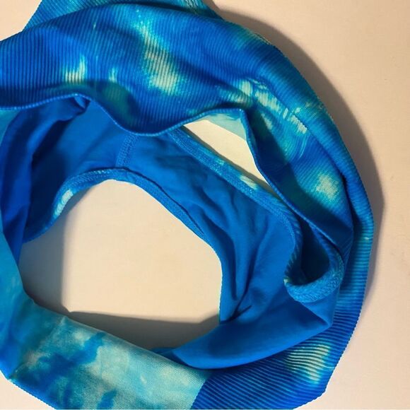 Victoria's Secret Pink hi Cut high-rise bikini bottom blue tie-dye cheeky L - Picture 7 of 8